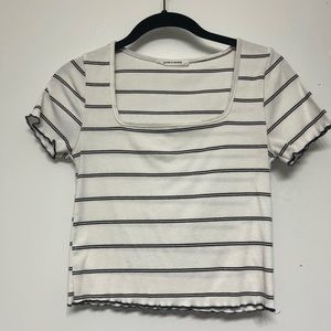 Striped crop top- black and white womens